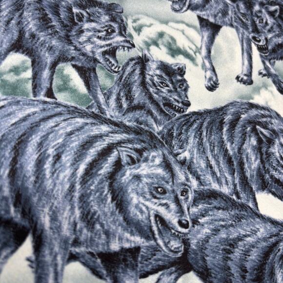 Greyson Mens XL Gray Blue Wolf Patterned Short Sleeve Golf Polo Shirt - Picture 3 of 6